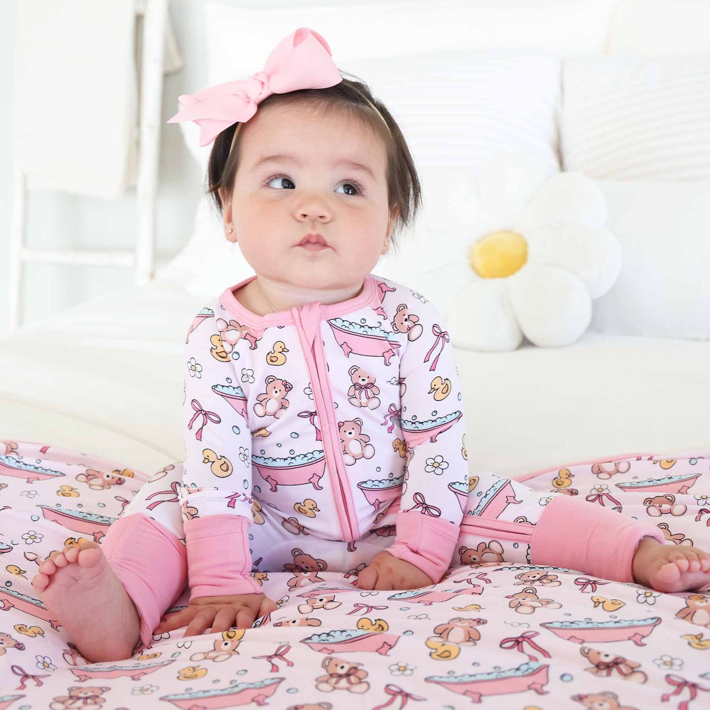 Bathtime Besties Convertible Zip Romper | Pink