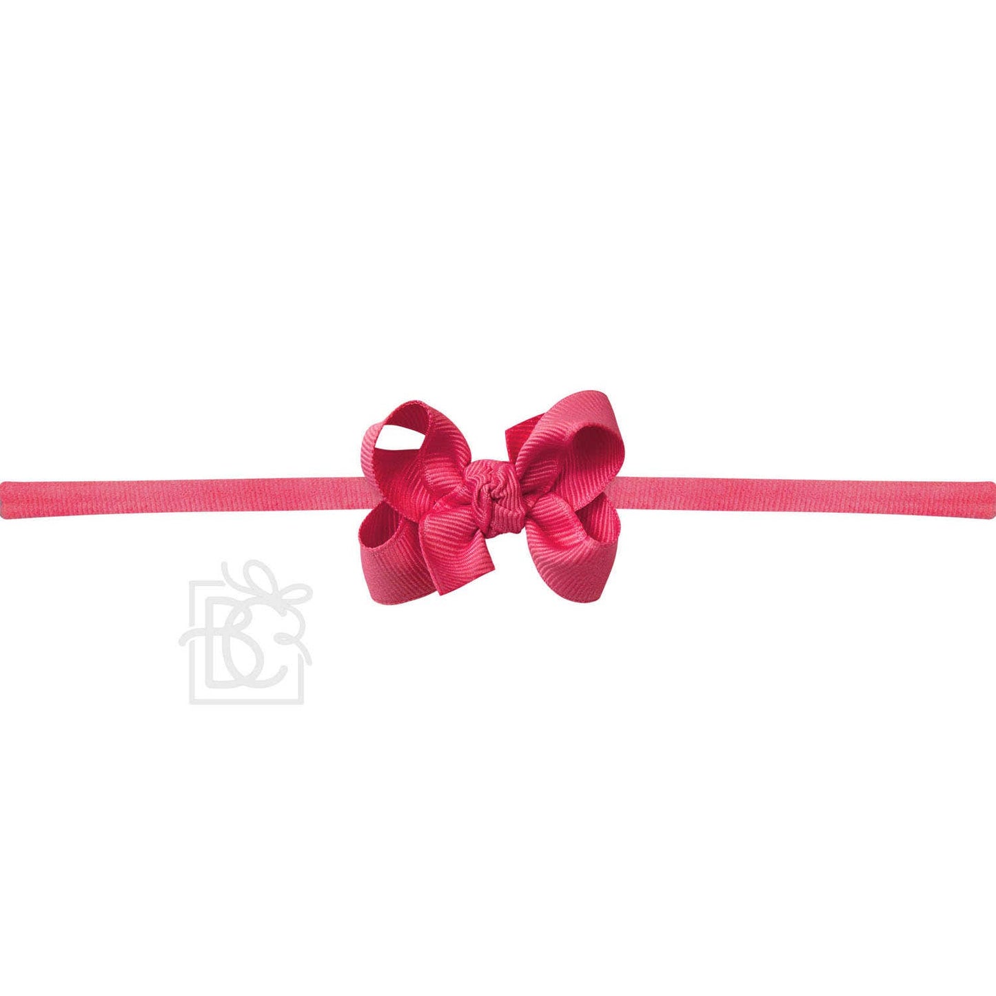 1/4" NYLON PANTYHOSE HEADBAND W/SIGNATURE GROSGRAIN BOW: RED / 3.5" Medium