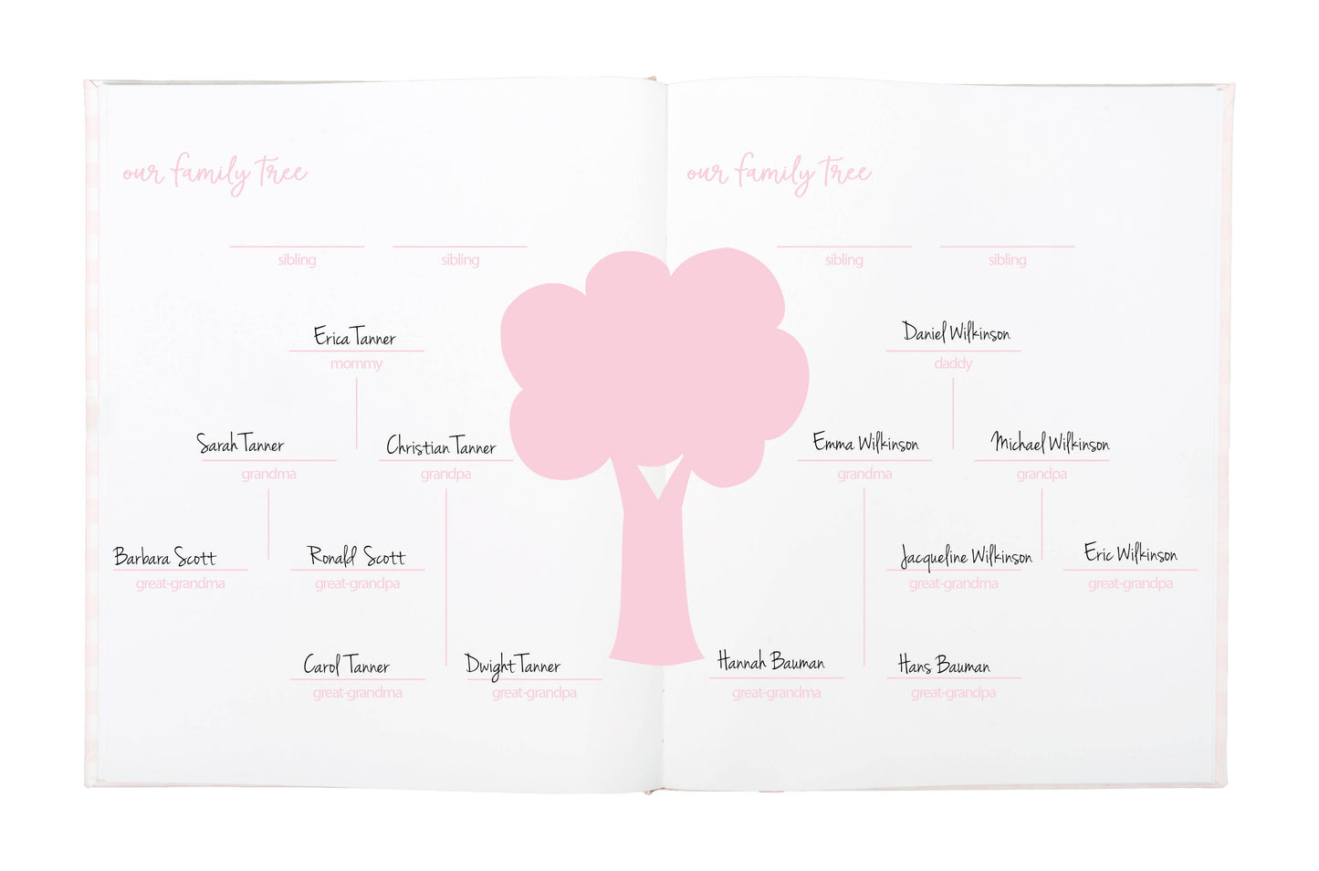 Gingham Baby Memory Book and Clean-Touch Ink Pad, Pink