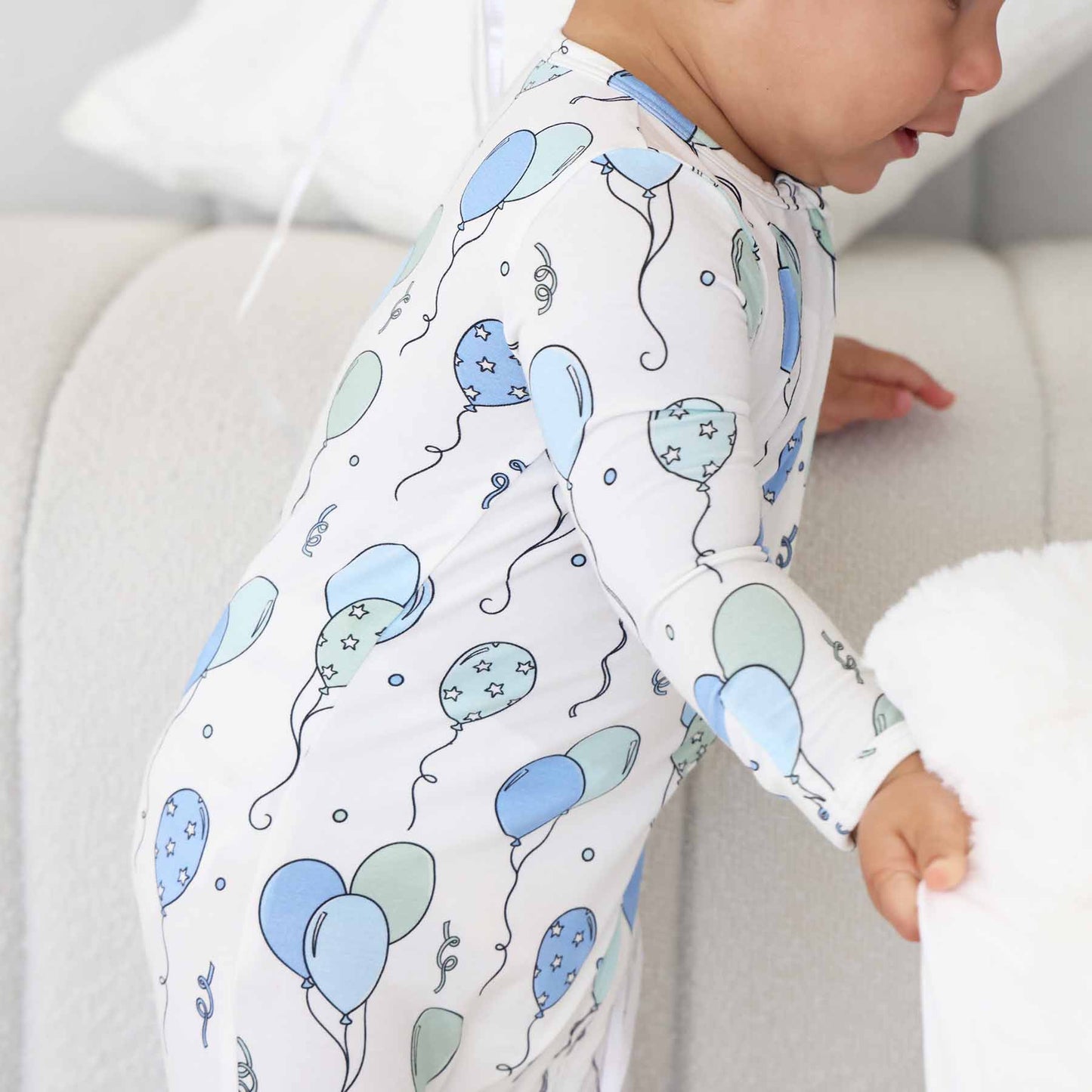 Party Time Zipper Footie | Blue