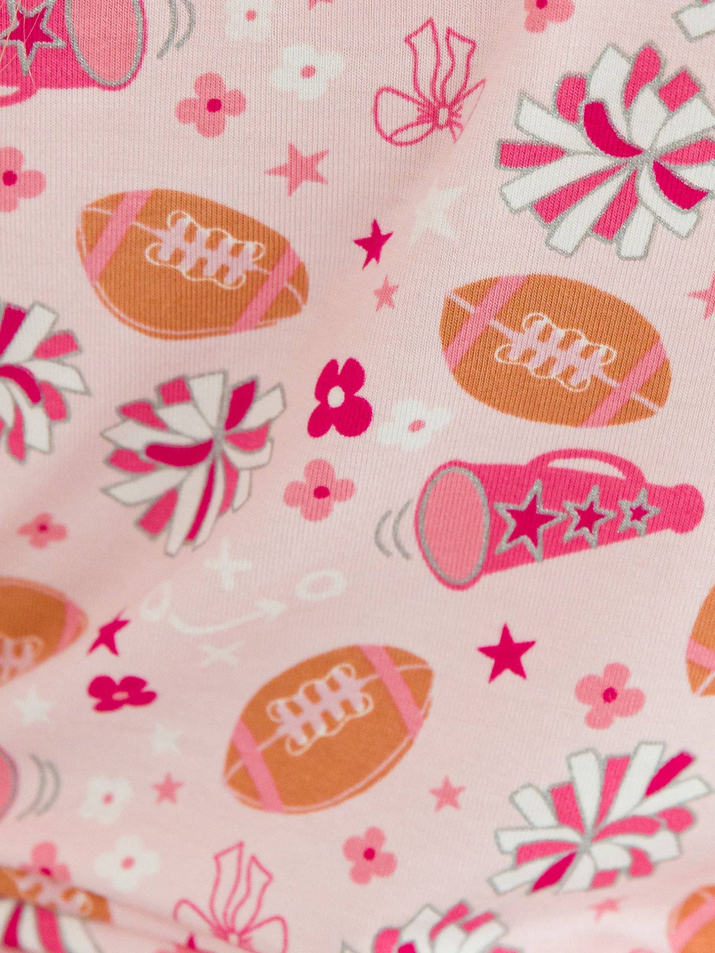 Baby Girls Spirit Squad Football Bamboo Viscose Footed Ruffle One Piece Pajama