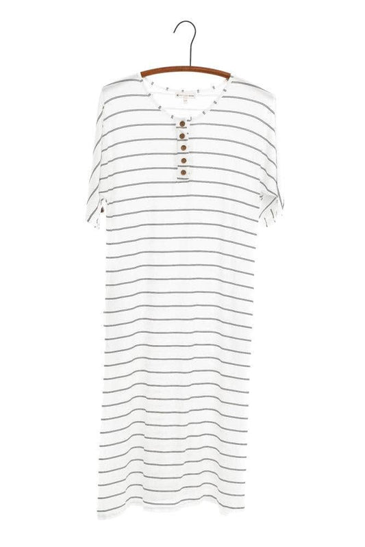 WOMENS GOWN: STRIPED ONYX