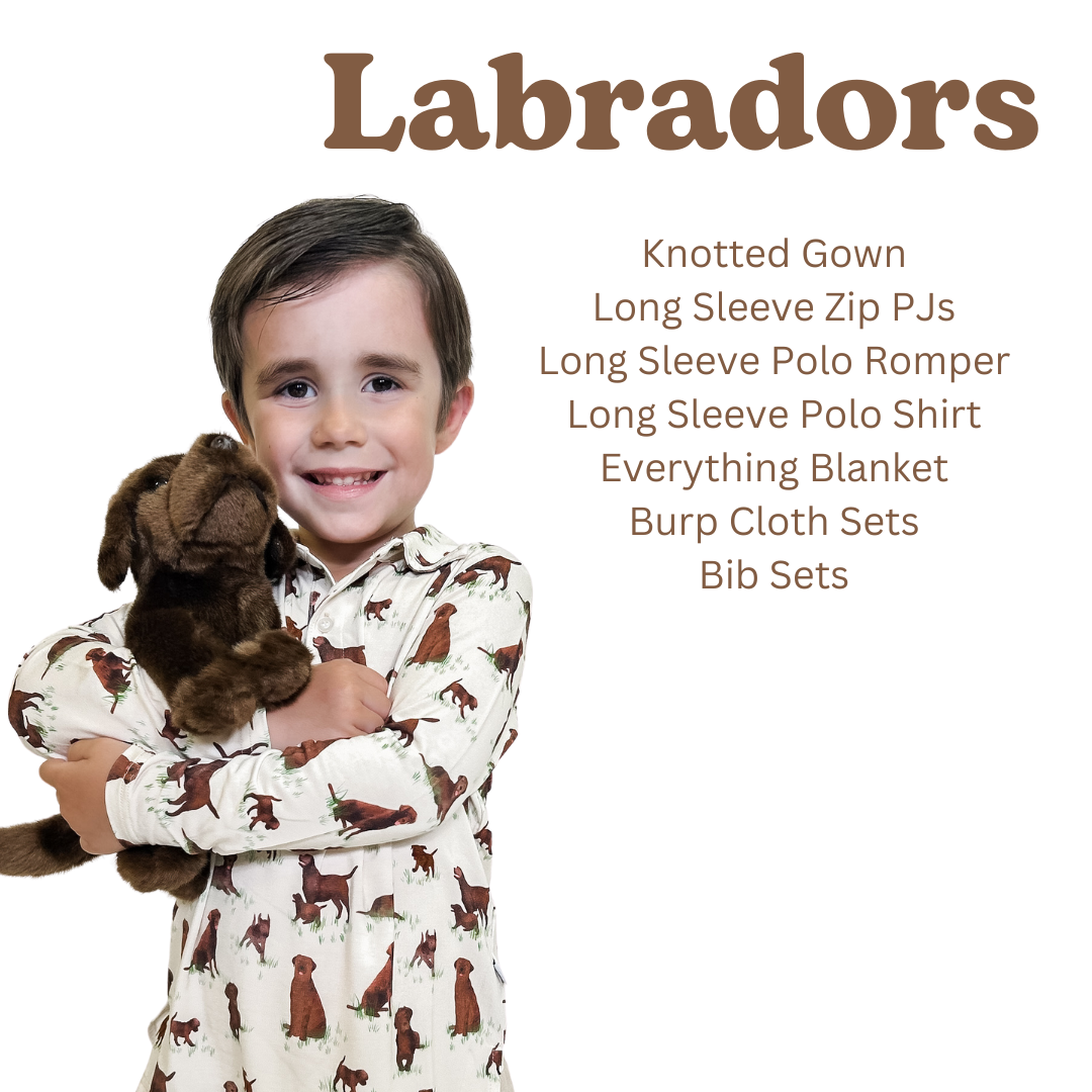 Labrador Dogs Long Sleeve Zip PJ