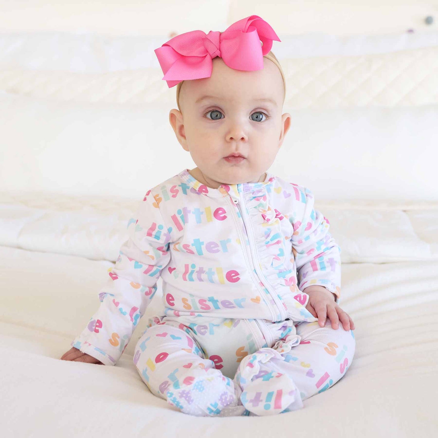 Little Sister Ruffle Zipper Footie