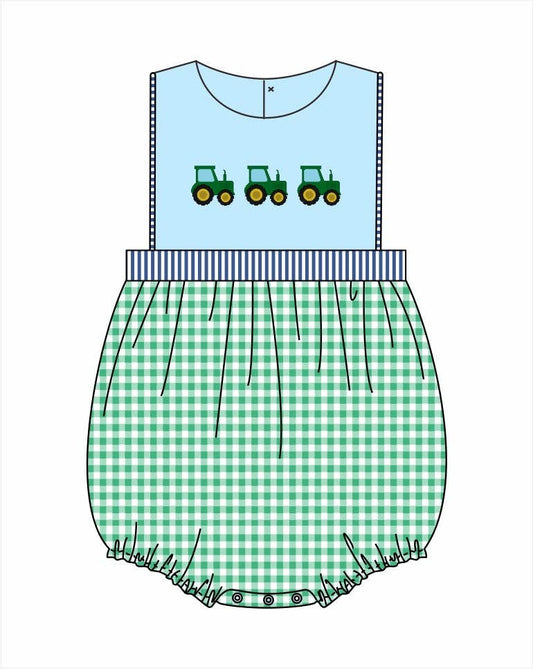 Hand Stitched Tractors Boy Bubble