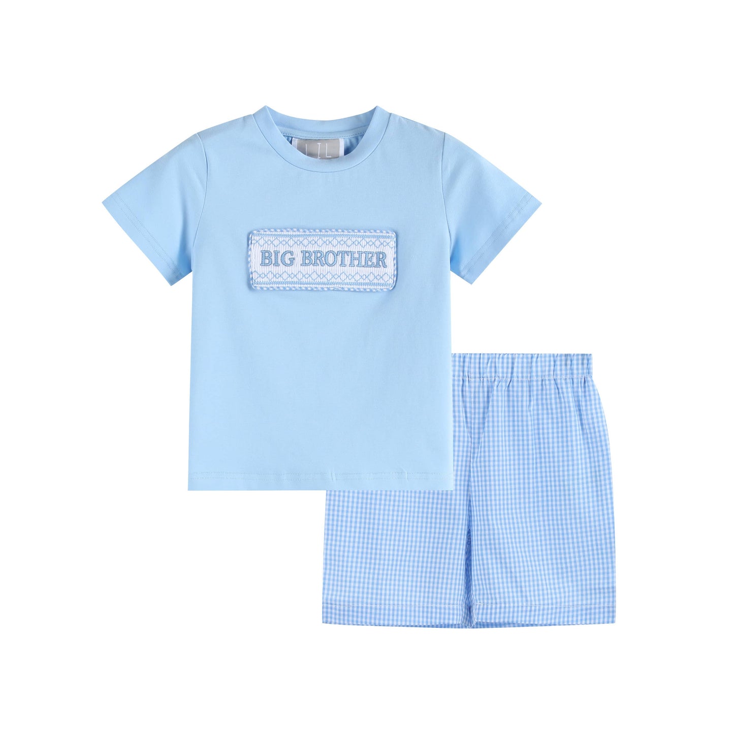 Light Blue Big Brother Smocked Shirt and Shorts Set