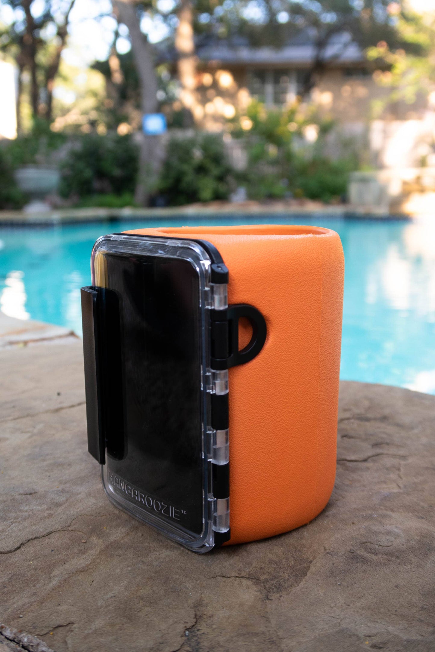Kangaroozie (for regular cans) - Koozie with Pocket: Yellow Foam/Black Compartment