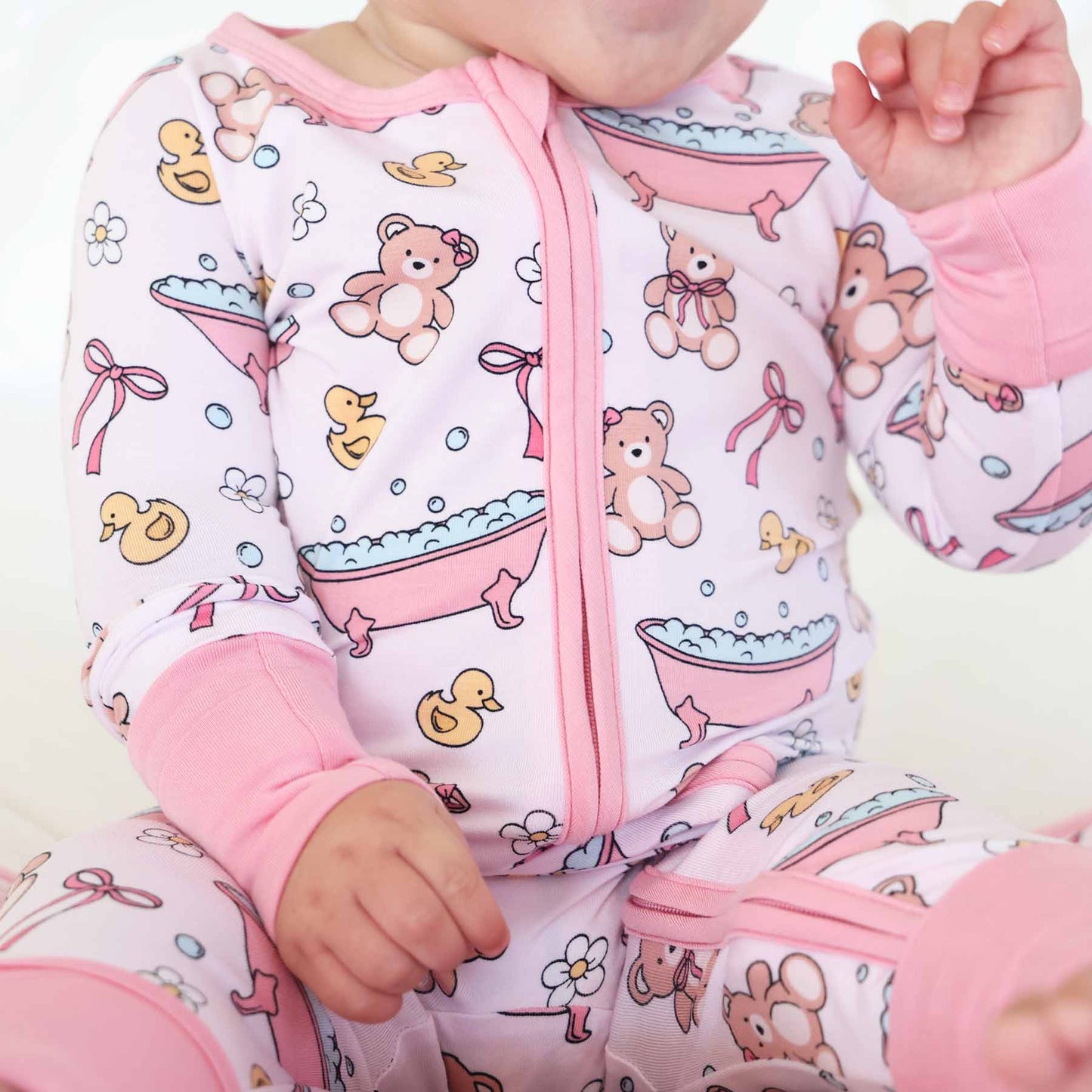 Bathtime Besties Convertible Zip Romper | Pink
