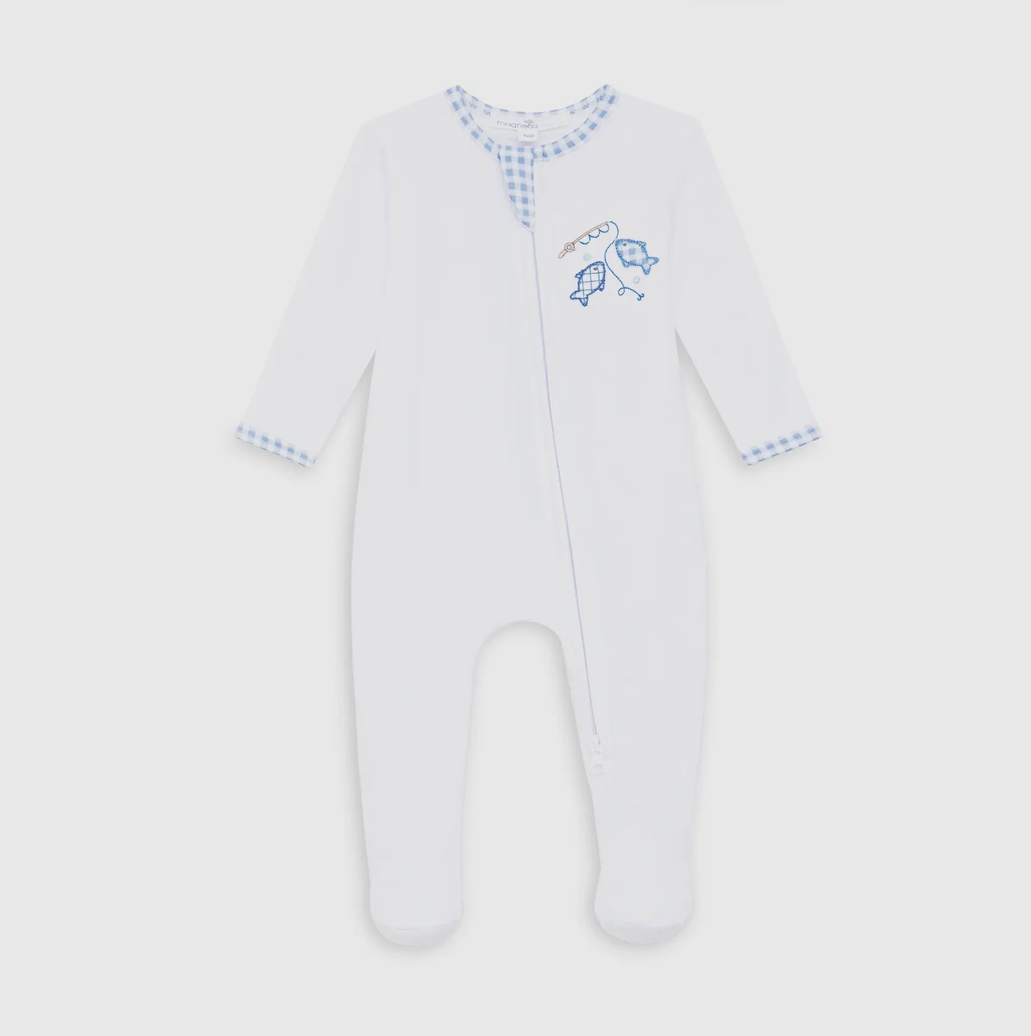 Gone Fishing Applique Zip Footie