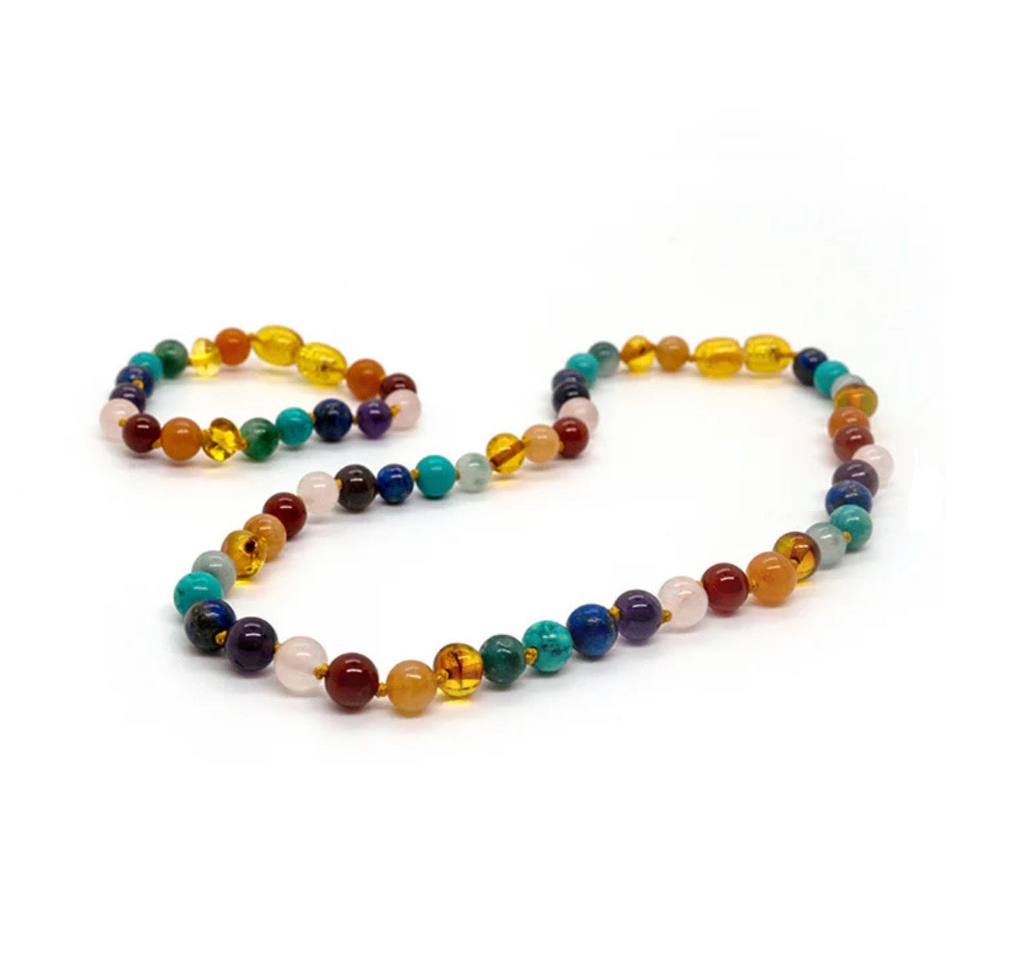 Baltic Amber Teething Necklace and Bracelet Set