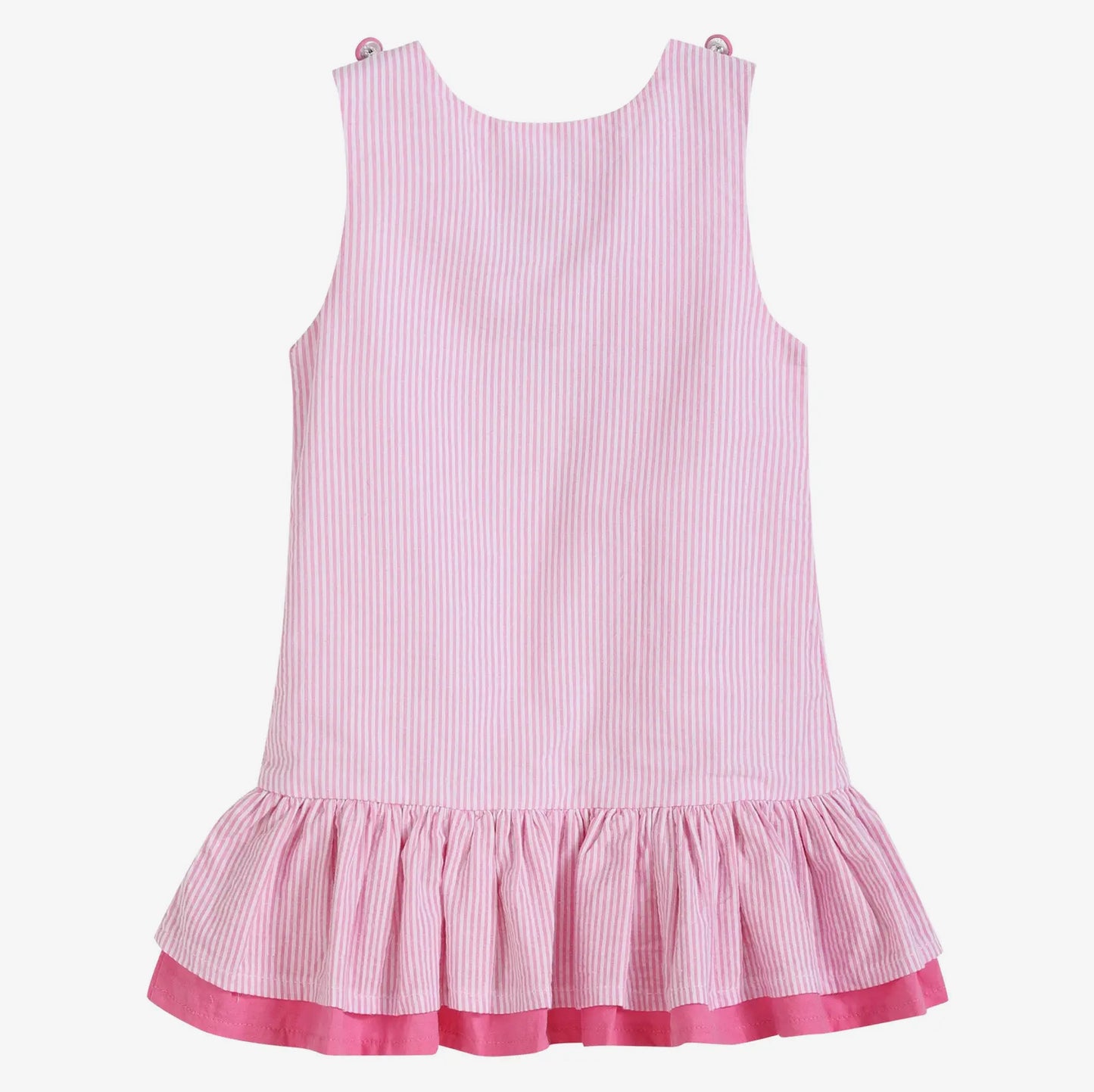 Pink Seersucker Flamingo Dress
