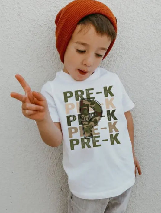 Pre-K Camo Back To School Tee