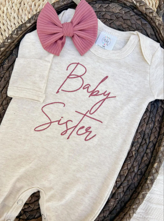 Baby Sister Romper + Bow set