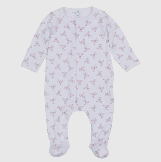 Baby's Teddy Footie - Pink