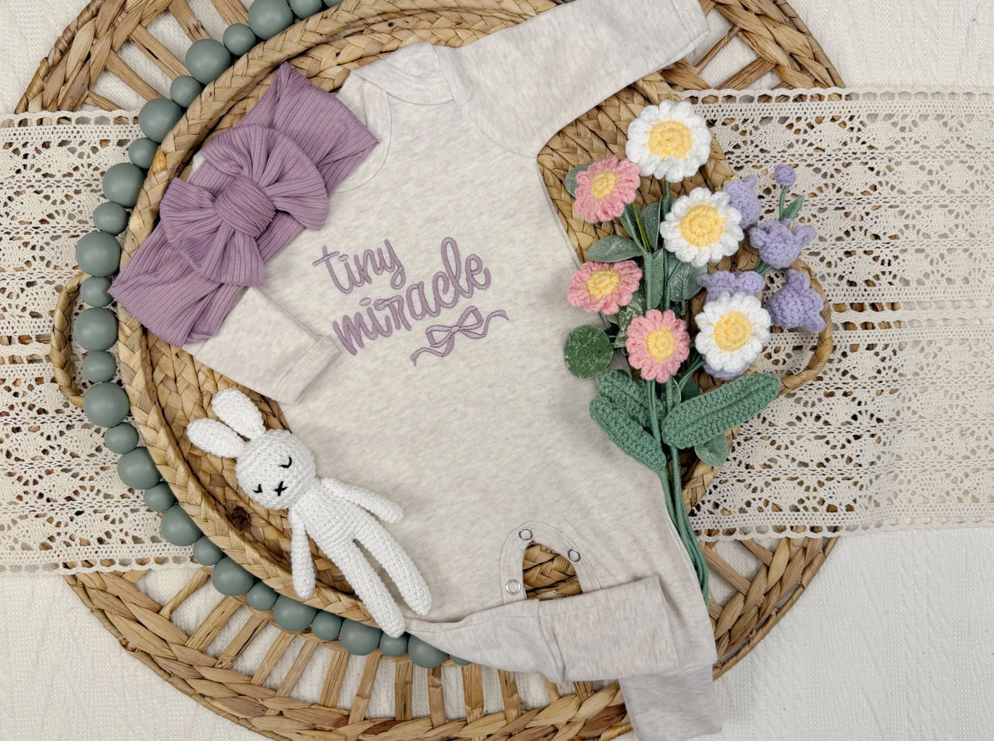 Tiny Miracle Baby Outfit and Bow