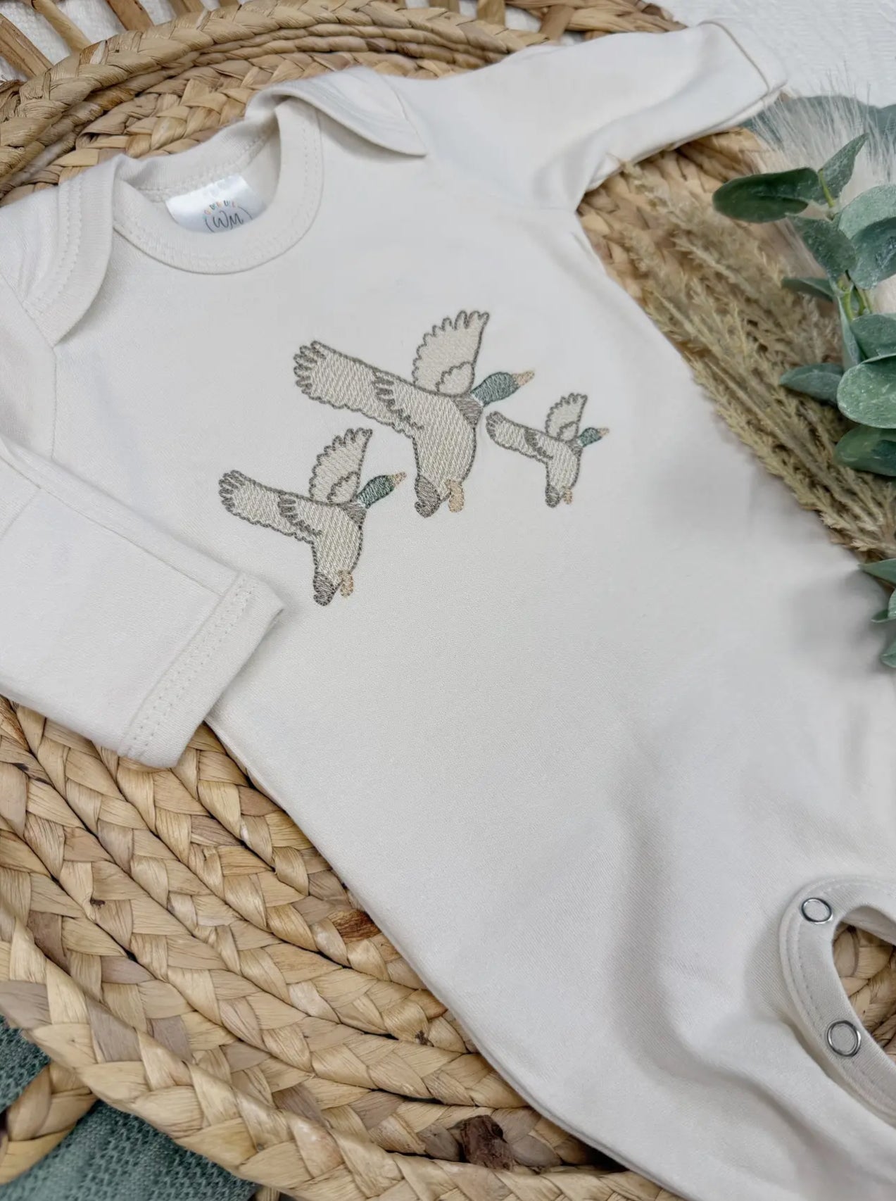 Mallard Duck Baby Footie and Hat