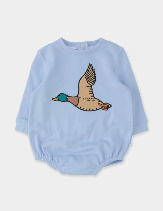 Baby Mallard Skies Applique
Sweatshirt Bubble Romper