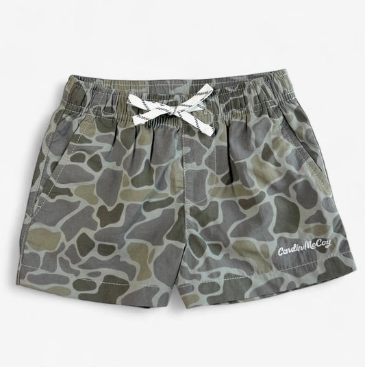 Kids' Gray Camo Performance Shorts