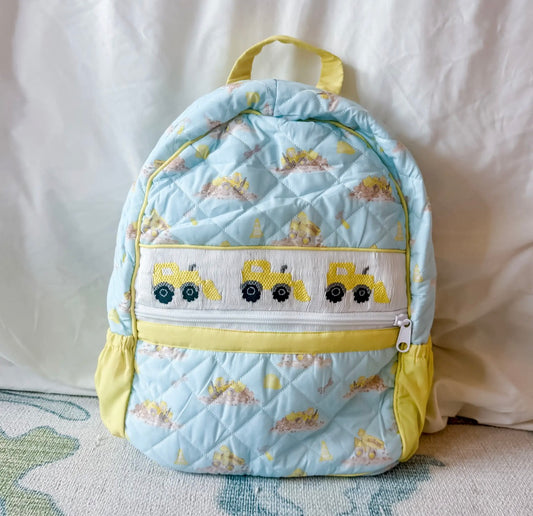 Construction Trucks Smocked Backpack