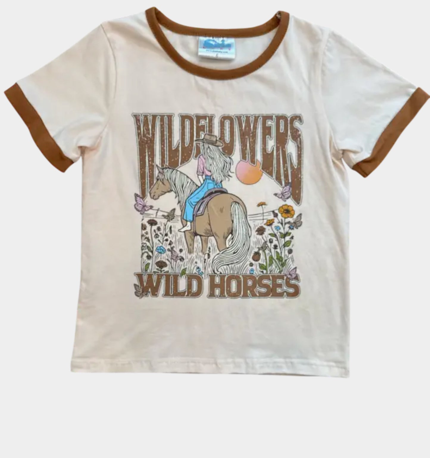 Wild Flowers Wild Horses Graphic Onesie