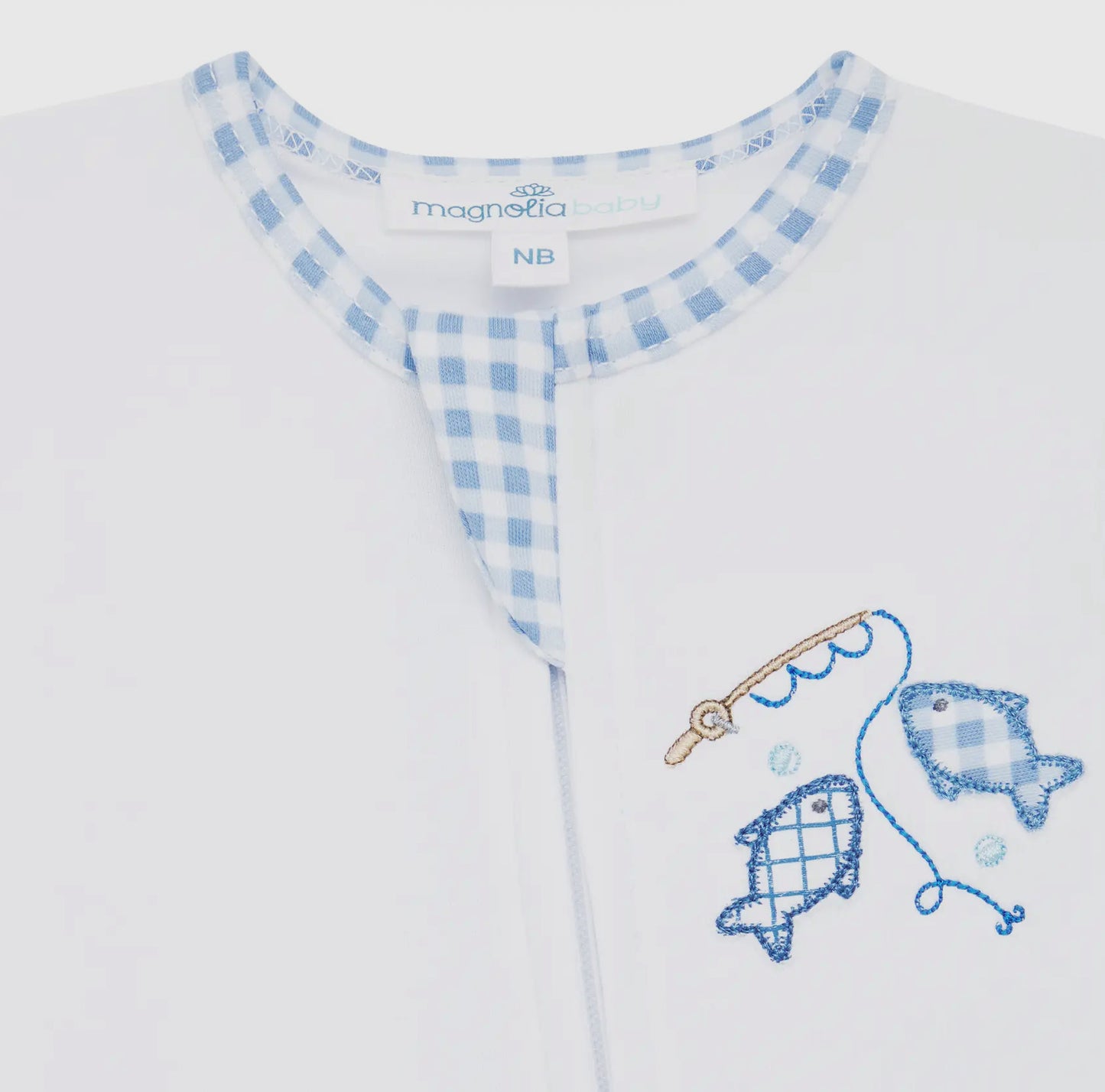 Gone Fishing Applique Zip Footie