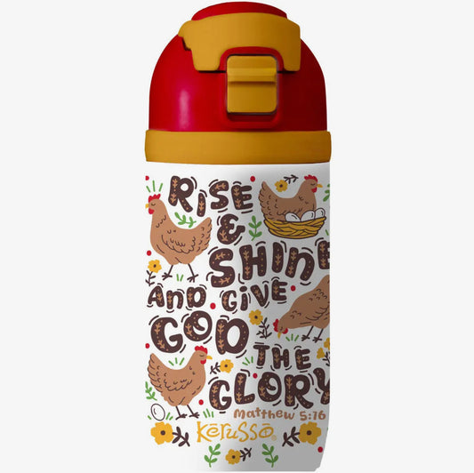 16oz Stainless Steel Sport Bottle Rise and Shine