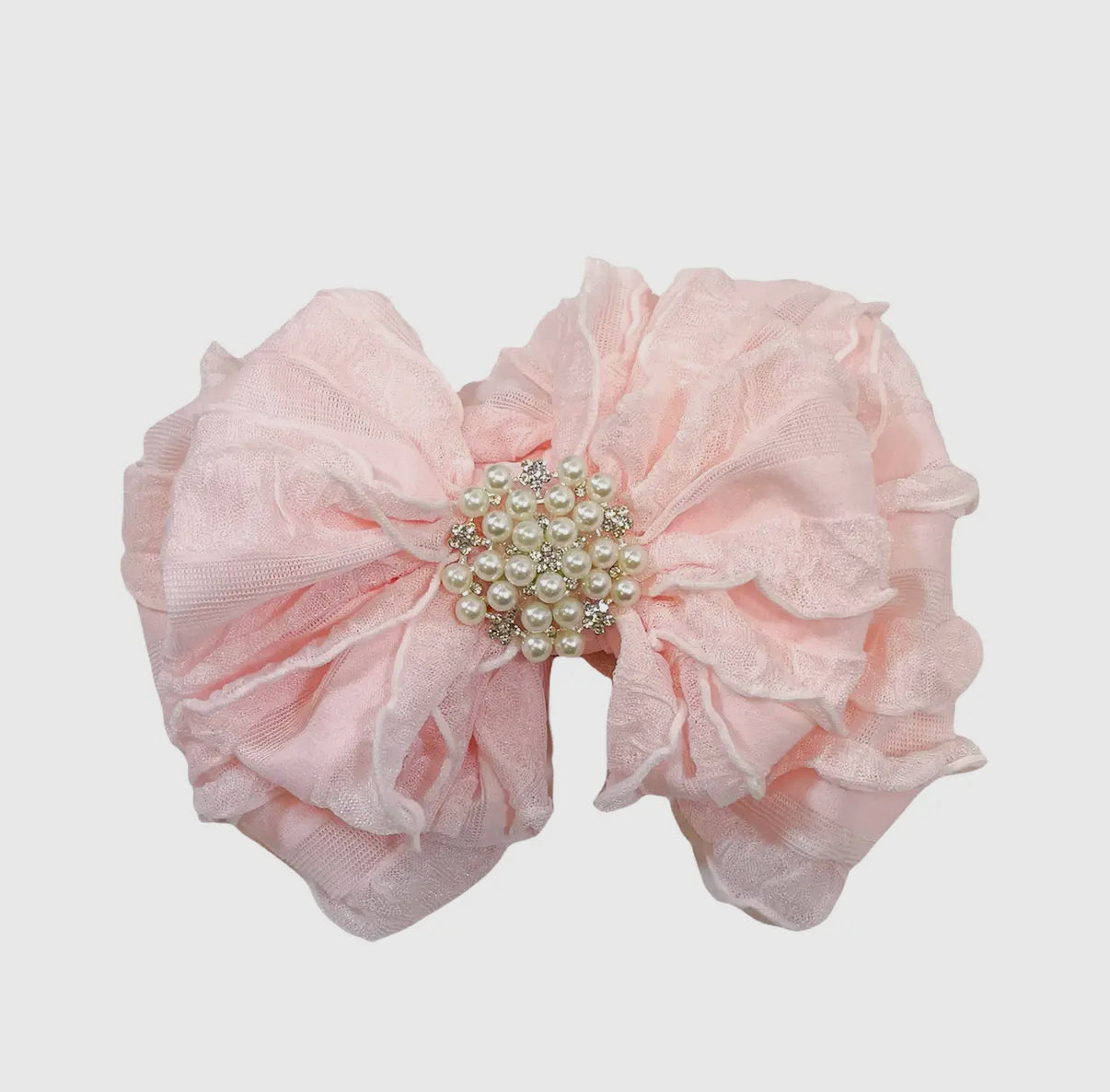 Pearl Ruffled Bow Headwrap
