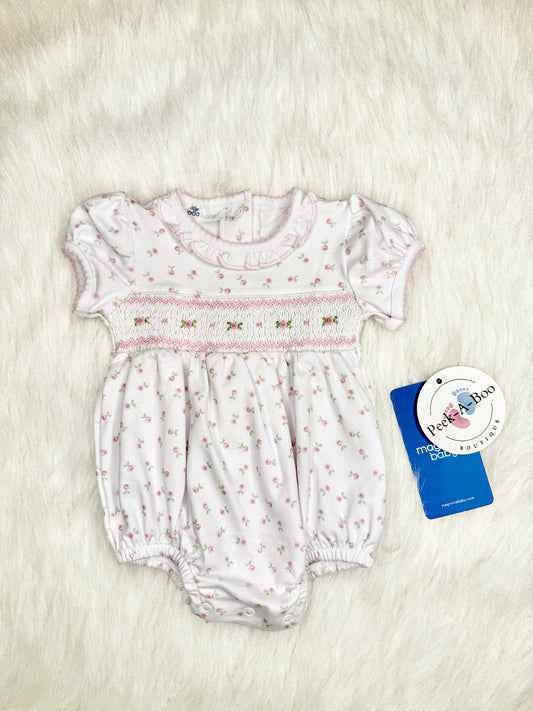 Juliette's Classics Smocked Print Short Sleeve Bubble