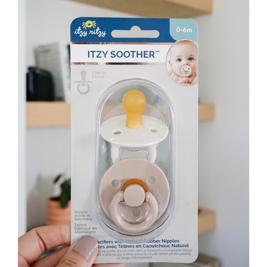 Itzy Soother™ Natural Rubber Paci Sets: Glow - Buttercream + Pistachio 6-18 M