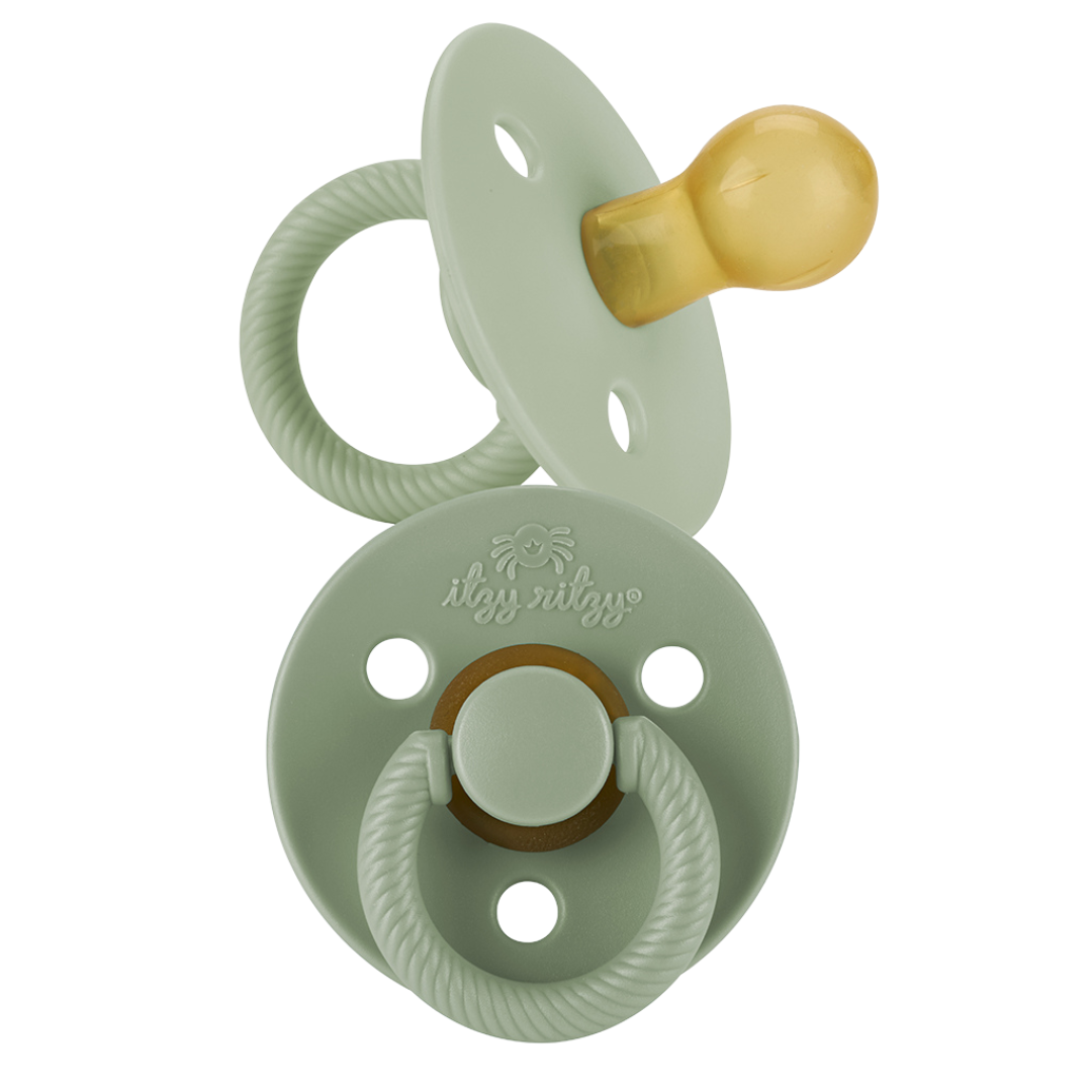 Itzy Soother™ Natural Rubber Paci Sets: Camo + Midnight