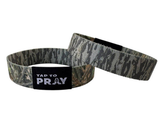 Tap To Pray™ Wristbands - Forest & Tree Bark Camo: Forest Camo / Tree Bark Camo