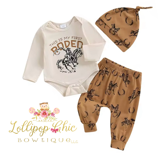 Baby Boys 3PCS cowboy Rodeo Horse Set: 0-3M