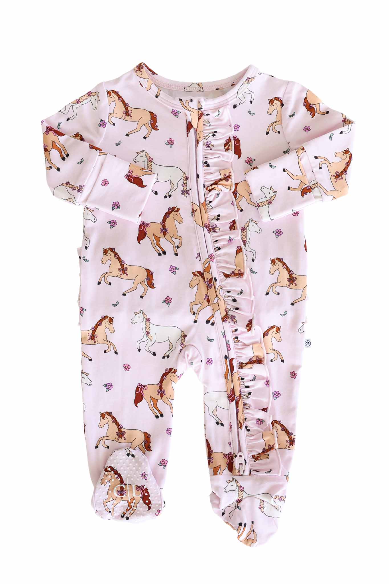 Pony Club Pink Ruffle Footie