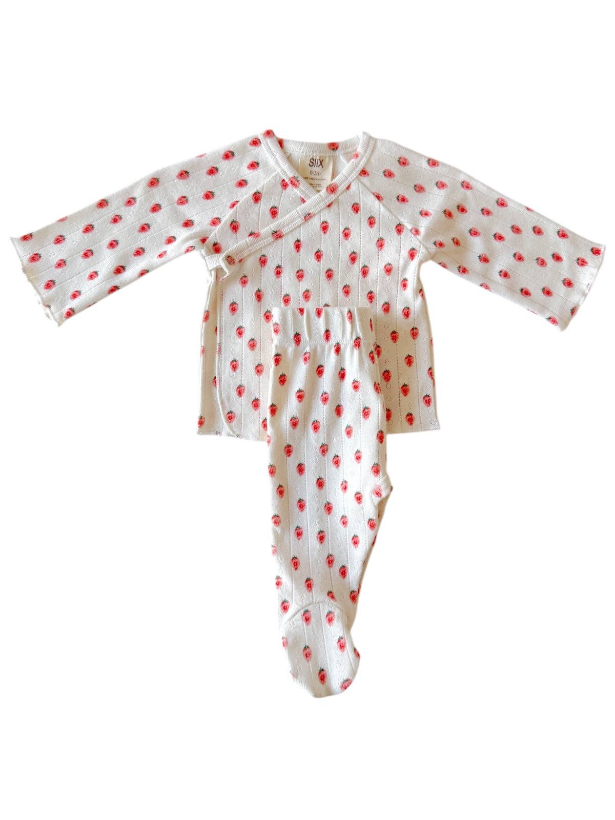 White Strawberry / Organic Pointelle Newborn Set: Newborn