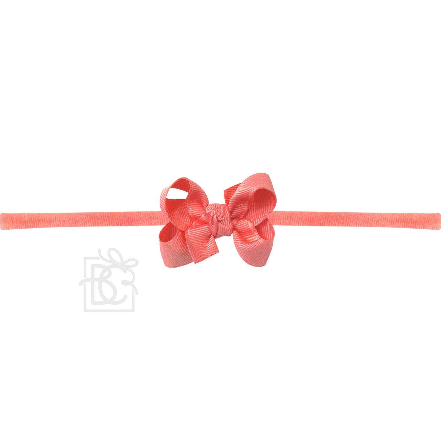 1/4" NYLON PANTYHOSE HEADBAND W/SIGNATURE GROSGRAIN BOW: WHITE / 5.5" Huge