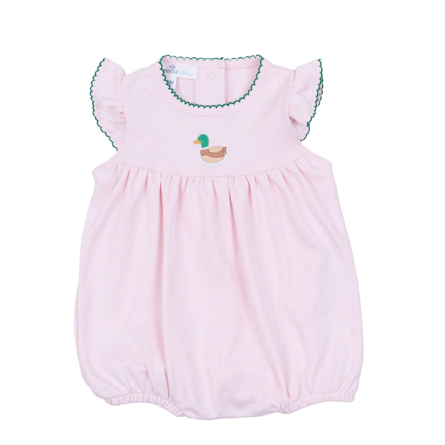 Mini Mallard Embroidered Bubble - Pink: 3 Months