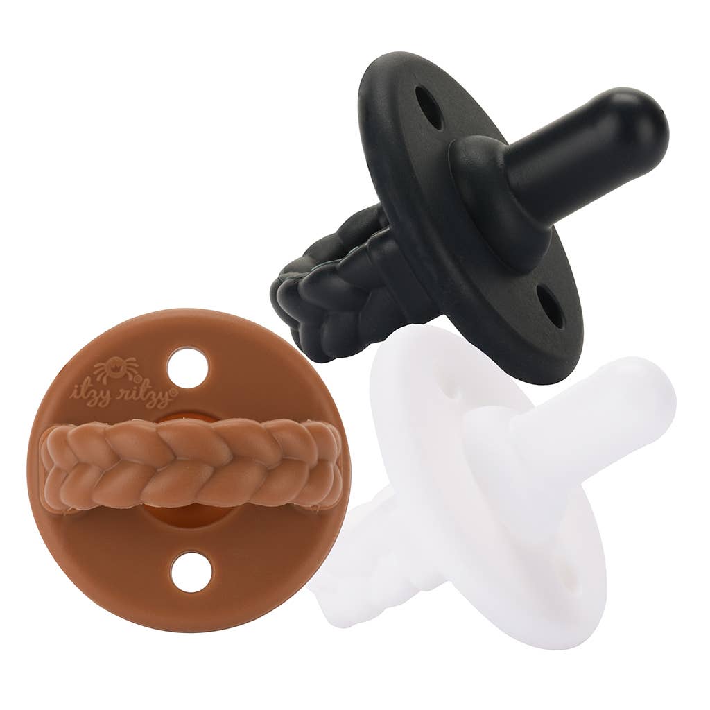 Sweetie Soother™ Silicone Pacifier Set of 3 Coffee & Cream: Coffee & Cream