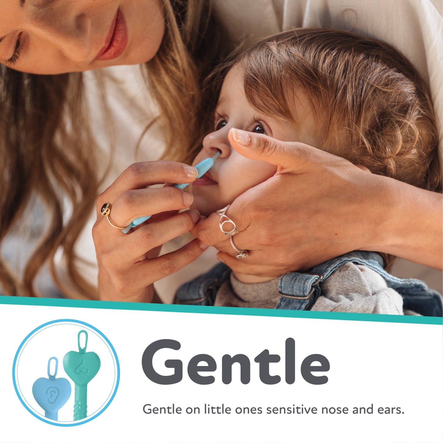 2 Pack Nose and Ear Cleaner with Case: Blue/Aqua