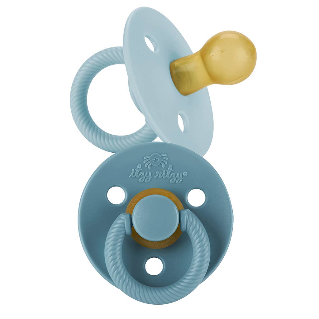 Itzy Soother™ Natural Rubber Paci Sets: Glow - Buttercream + Pistachio 6-18 M