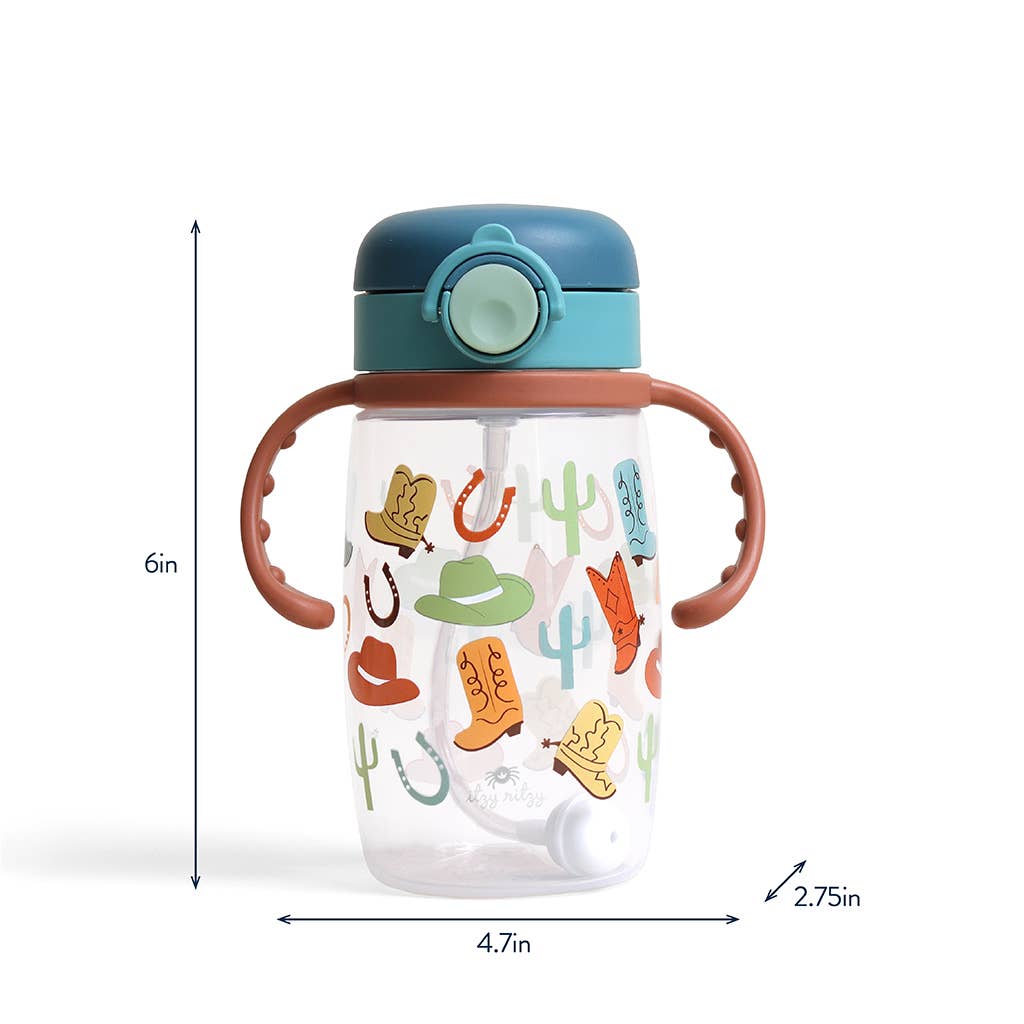 Itzy Sips™ - Straw Cup With Snap-Close Lid: Ribbons & Roses