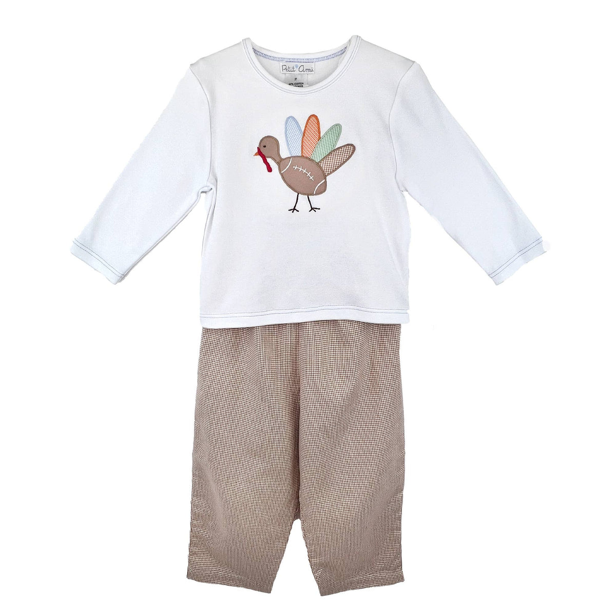 Football Turkey Applique Top & Pant Set