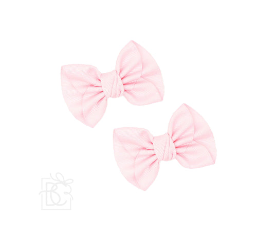 2 MINI ANNE BOWS W/CLIP: LIGHT PINK