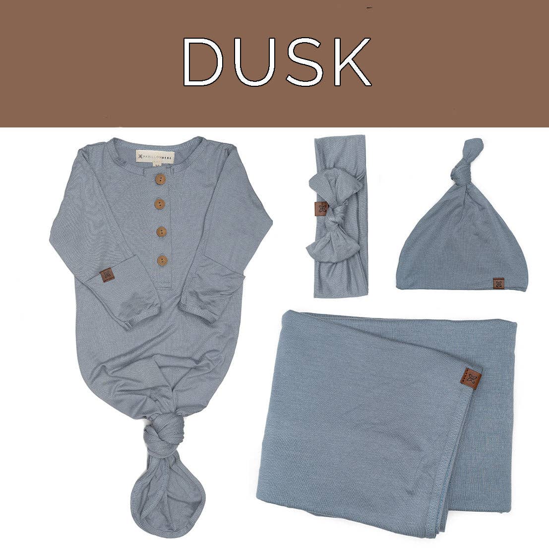 Newborn Essentials Bundle: Knotted Hat / Striped Onyx / 0-3 MONTHS