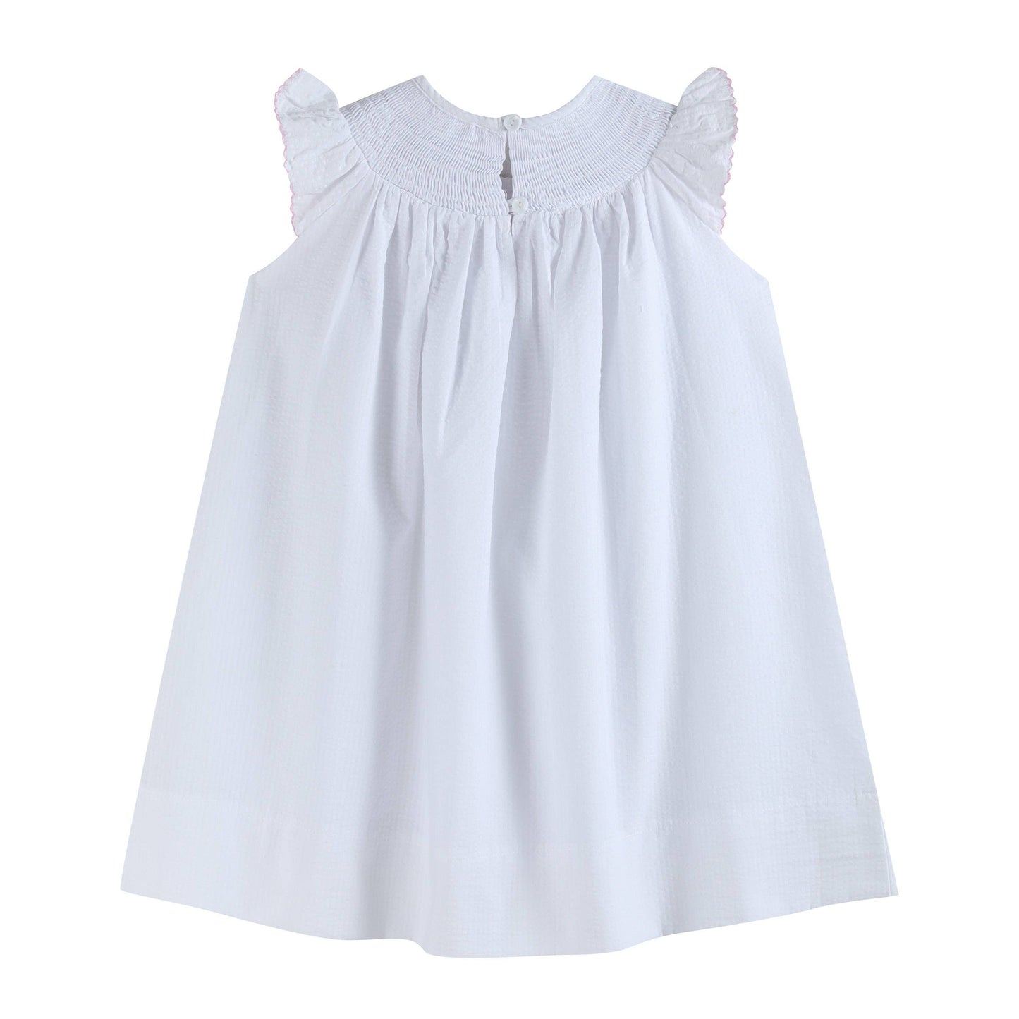 White Big Sister Smocked Bishop Dress