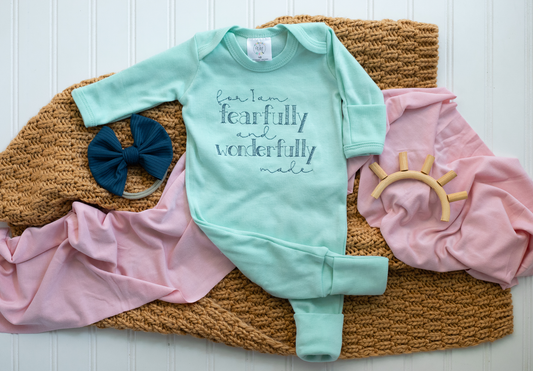 Wonderfully Made - Mint: Newborn / Romper Only