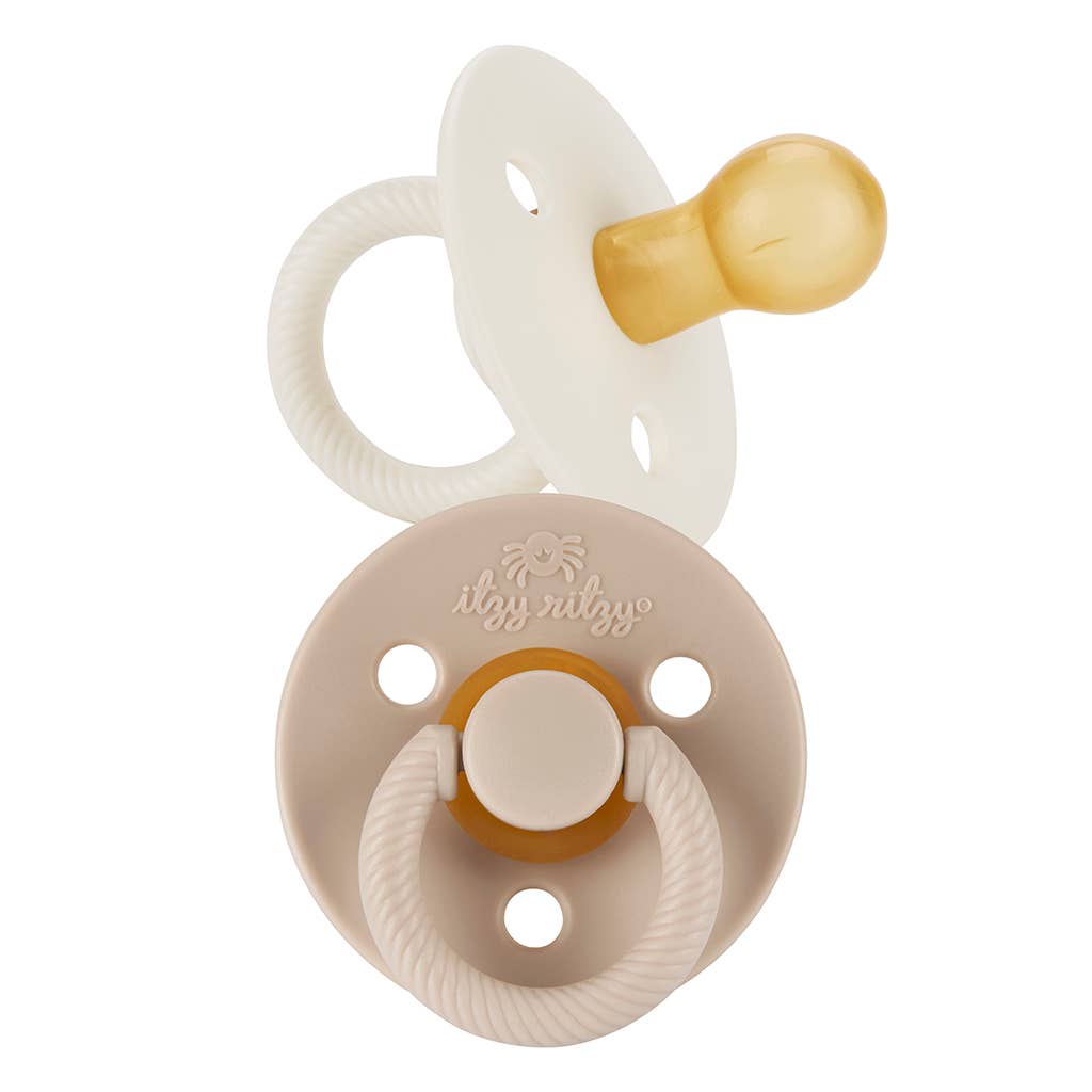 Itzy Soother™ Natural Rubber Paci Sets: Glow - Buttercream + Pistachio 6-18 M
