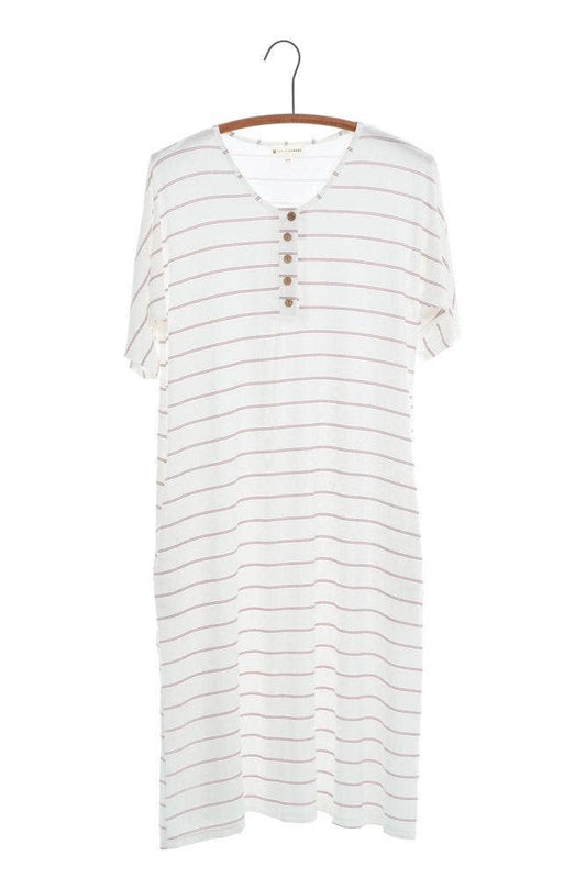 WOMENS GOWN: STRIPED ROSE