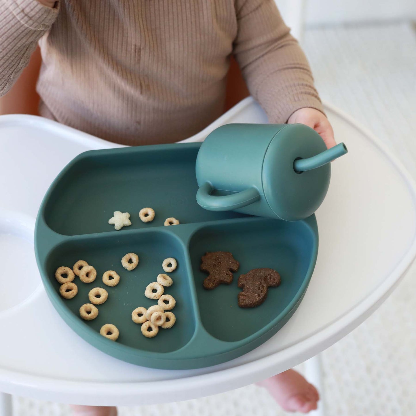 Silicone Suction Plate: Light Dusty Blue