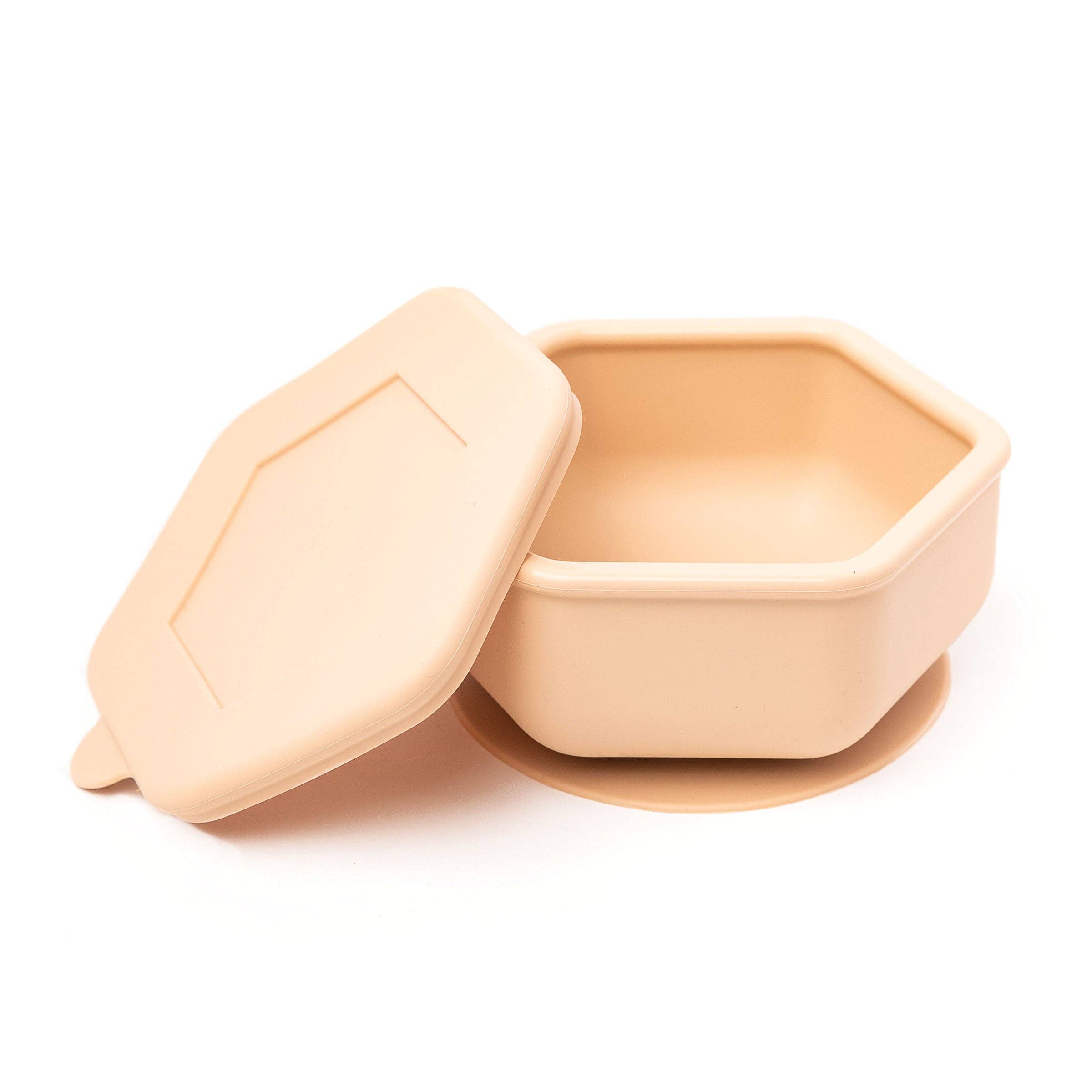 Silicone Suction Bowl and Lid Sets: Coral