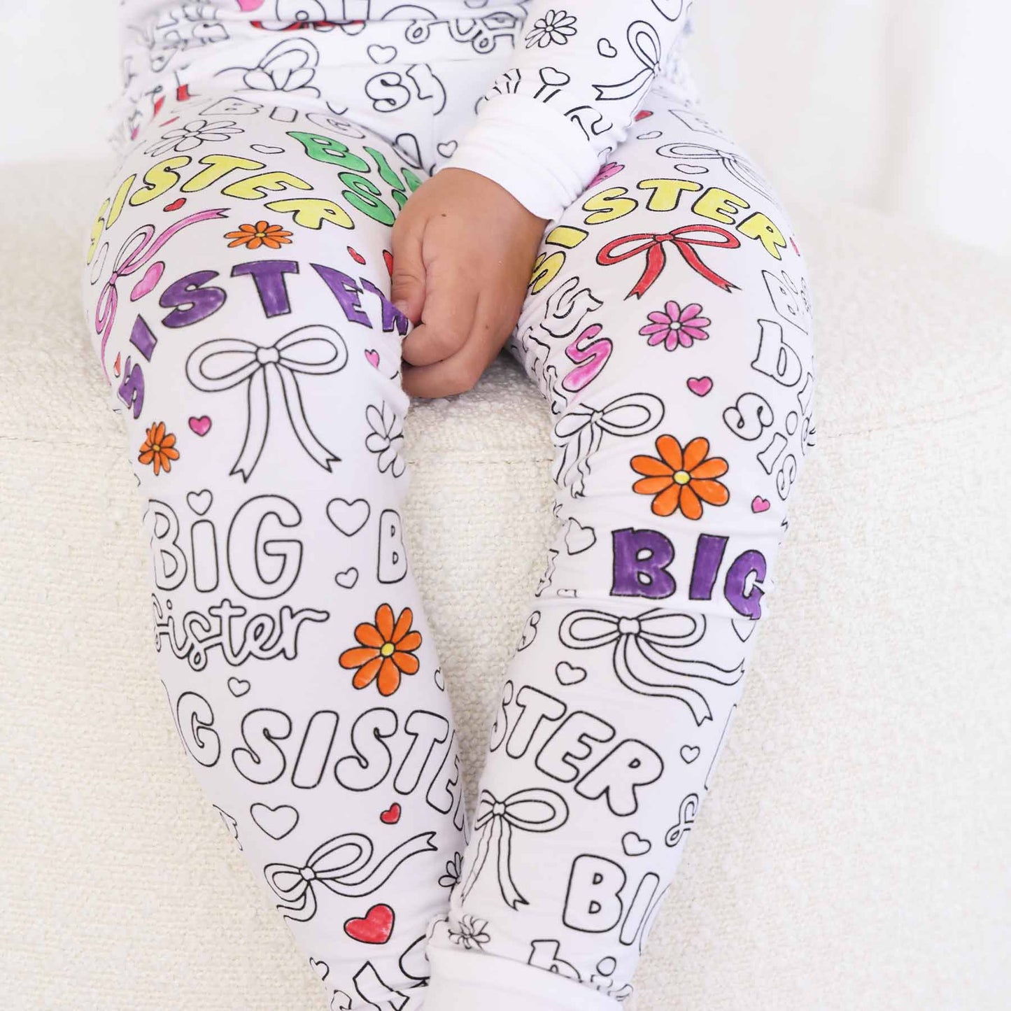 Colorable Two Piece Pajama Set | Big Sis